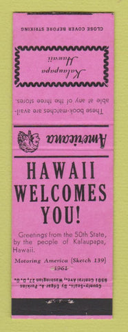 Matchbook Cover - Kalaupapa Hawaii Perkins Americana PINK