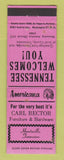 Matchbook Cover - Carl Rector Furniture Huntsville TN Perkins Americana PINK