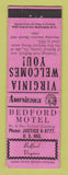 Matchbook Cover - Bedford Motel VA Perkins Americana PINK