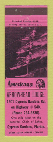 Matchbook Cover - Arrowhead Lodge Cypress Gardens FL Perkins Americana PINK