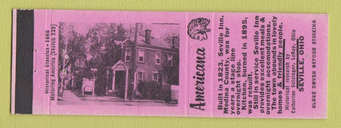 Matchbook Cover - Seville Inn OH Perkins Americana PINK
