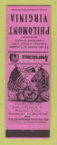 Matchbook Cover - Philomont VA Civil War Perkins Americana PINK