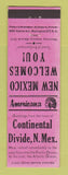 Matchbook Cover - Continental Divide NM Perkins Americana PINK