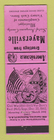Matchbook Cover - Victory Store Mayersville MS Civil War Perkins Americana PINK