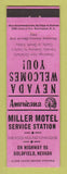 Matchbook Cover - Miller Motel Walhalla SC Perkins Americana PINK