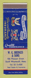 Matchbook Cover - WG Bridges Sons Insurance South Weymouth MA