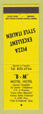 Matchbook Cover - BM Motel Hotel Ville St Gabriel QC pizza YELLOW