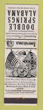 Matchbook Cover - Cafe Double Springs AL Civil War Perkins Americana WHITE