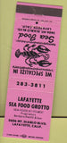 Matchbook Cover - Lafayette Sea Food Grotto Lafayette CA