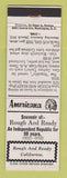 Matchbook Cover - Rough and Ready CA Perkins Americana WHITE