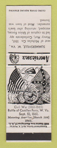 Matchbook Cover - Summersville WV Civil War Perkins Americana WHITE