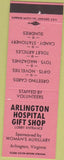 Matchbook Cover - Arlington VA Hospital Gift Shop pink