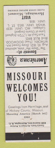 Matchbook Cover - Hermitage MO Perkins Americana WHITE