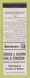 Matchbook Cover - Match Collectors St Louis MO Perkins Americana WHITE