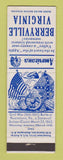 Matchbook Cover - Berryville VA Civil War Perkins Americana WHITE