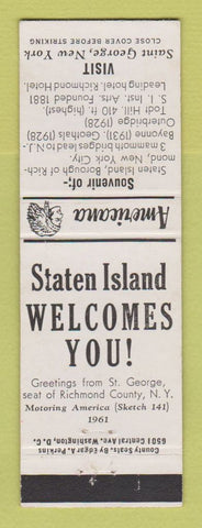 Matchbook Cover - Saint George NY Perkins Americana WHITE