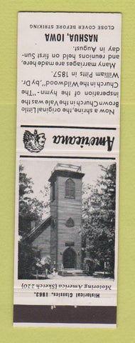 Matchbook Cover - Little Brown Church Nashua IA Perkins Americana WHITE