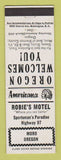 Matchbook Cover - Robie's Motel Moro OR Perkins Americana WHITE