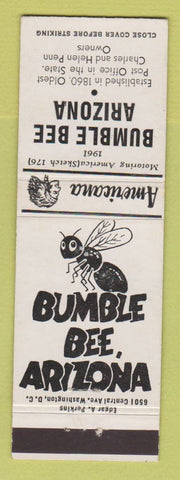 Matchbook Cover - Bumble Bee AZ Perkins Americana WHITE