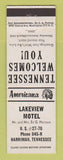 Matchbook Cover - Lakeview Motel Harriman TN Perkins Americana WHITE