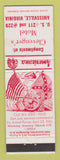 Matchbook Cover - Motel Amissville VA Civil War WEAR Perkins Americana WHITE