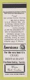 Matchbook Cover - Craig Restaurant Winton NC Perkins Americana WHITE