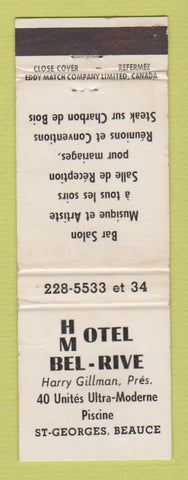 Matchbook Cover - Hotel Motel Bel Rive St Georges Beauce QC WEAR