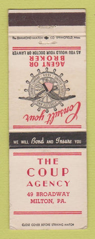 Matchbook Cover - Coup Insurance Agency Milton PA WEAR