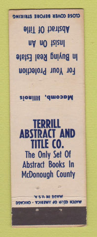 Matchbook Cover - Terrill Abstract and Title Macomb IL