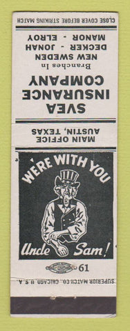 Matchbook Cover - Svea Insurance Austin TX WWII