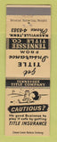 Matchbook Cover - Tennessee Title Insurance Nashville TN