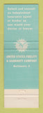 Matchbook Cover - USF&G Insurance Joseph Kszepka Three Rivers MA