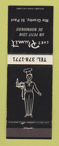 Matchbook Cover - Chez Plumet Granby St Paul QC