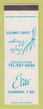 Matchbook Cover - Elite Restaurant Sherbrooke QC