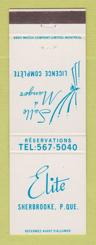 Matchbook Cover - Elite Restaurant Sherbrooke QC
