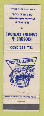 Matchbook Cover - Kiosque & Cantine Catudal Granby QC WEAR