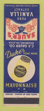 Matchbook Cover - Sauer's Vanilla Extract Duke's Mayonnaise Richmond VA