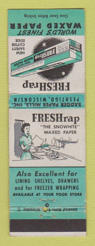 Matchbook Cover - Fresh Wrap Waxed Paper Badger Paper Peshtigo WI WEAR