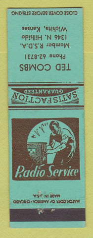 Matchbook Cover - Ted Combs Radio Service Wichita KS
