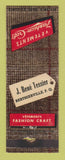 Matchbook Cover Fashion Craft Clothes J Rene Tessier Berthierville QC PAPER LOSS