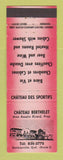 Matchbook Cover - Chateau Bethelet Berthierville QC RED WEAR