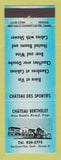 Matchbook Cover - Chateau Bethelet Berthierville QC BLUE WEAR