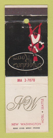 Matchbook Cover - New Washington Hotel Seattle WA Brigadier Room WEAR