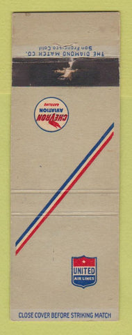 Matchbook Cover - United Airlines Chevron oil gas WORN