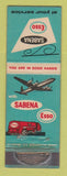 Matchbook Cover - Esso oil gas Sabena Belgium POOR STRIKER