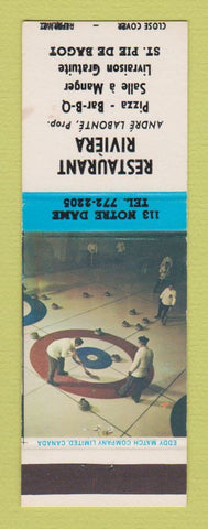 Matchbook Cover - Restaurant Riviera St Pie De Bagot QC