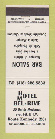 Matchbook Cover - Hotel Motel Bel Rive St Georges Beauce QC