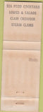 Matchbook Cover - Carniglia Bros Sea Foods Santa Cruz CA