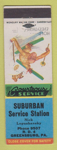 Matchbook Cover - Suburban Service oil gas Greensburg PA