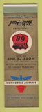 Matchbook Cover - Continental Airlines Phillips 66 oil gas WEAR